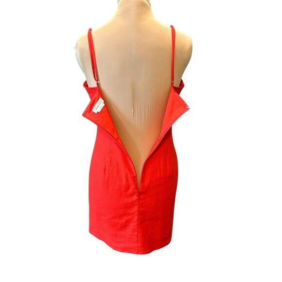 Lovers + Friends Wendy Mini Dress Size S Revolve Red Cocktail Linen Blend Sexy - Picture 6 of 9